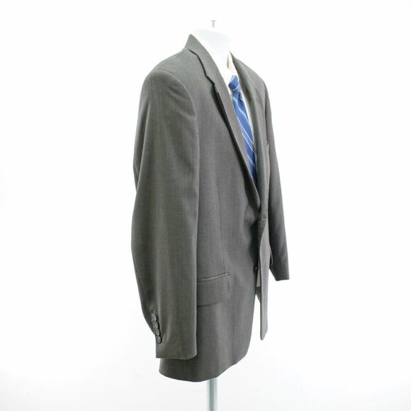 Joseph & Feiss Wool 2 Piece Suit 40S Gray Striped 44/29 Flat Front High Rise 2 B - Picture 12 of 16